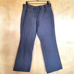 New York & Company Drawstring Pants Wide Leg Gray Size Large